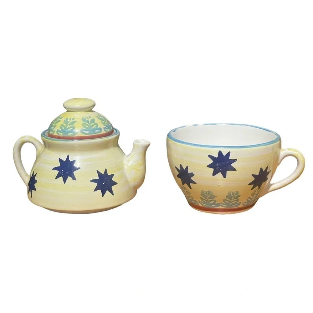 Smith & Hawken Personal Teapot Hand Painted